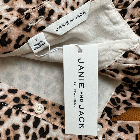 Janie & Jack | animal print ruffle neck and strapless ruffle sleeve shirt - Picture 3 of 4